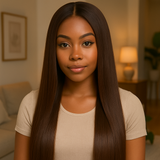 BBS STRAIGHT 9*6 Pre Bleached Pre-Cut Lace Glueless Wig