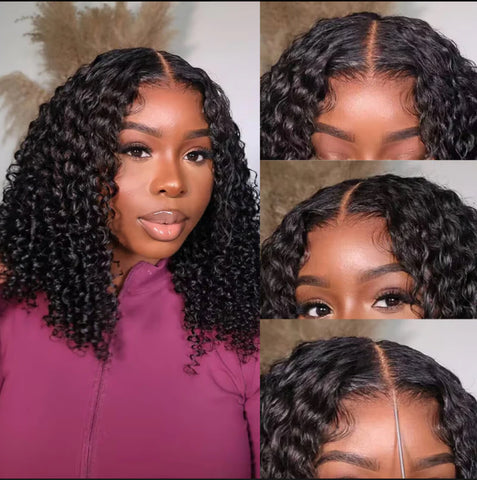 BBS M-Cap Wear Go KINKY CURLY 9*6 Pre Bleached Pre-Cut Lace Glueless Wig